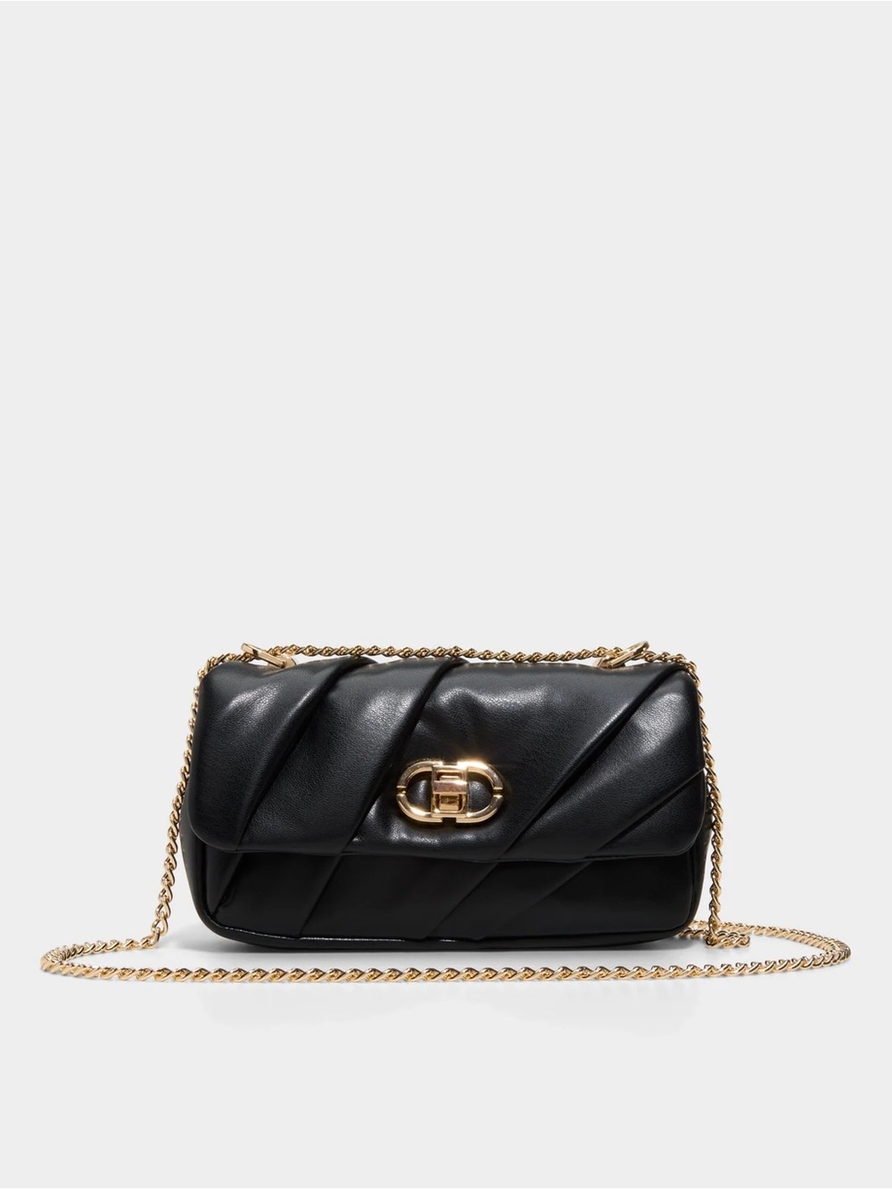 ALDO Isalea Black Quilted Convertible Crossbody / Shoulder Bag
